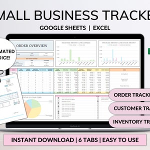 Small Business Tracker Spreadsheet Google Sheets Excel Inventory Template Customer Tracker Order Tracker Sales Tracker for Etsy Seller