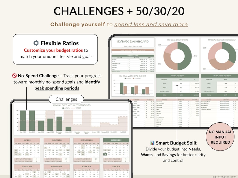 Biweekly budget planner template for Google Sheets and Excel with 26 paycheck tabs, all-in-one dashboard, automated calendar, and annual totals. Track income, expenses, debt, savings, and net worth. Includes 50/30/20 budget dashboard, sinking funds, investment forecast, and no-spending challenge. The perfect digital budget spreadsheet to manage finances, bills, and wealth year-round.
