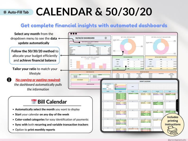 Paycheck Budget Spreadsheet Monthly Budget Weekly Budget Biweekly Debt Tracker Bill Tracker Financial Planner Excel Template Google Sheets