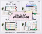 Family Budget Spreadsheet Google Sheets Budget Life Planner Spreadsheet Organization Planner Template Habit Tracker 2026 Digital Planner