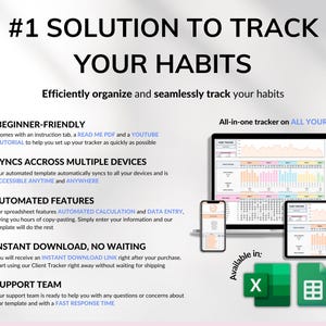 Habit Tracker Spreadsheet Google Sheets Excel Daily Habit Planner Weekly Goal Planner Digital Routine Dashboard Habit To Do List Template