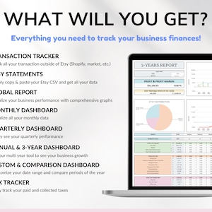 Etsy Seller Bookkeeping Spreadsheet Small Business Planner Income Expense Profit Tracker Google Sheets Excel Accounting Template Tax Tracker