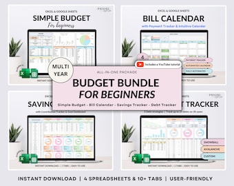 Budget Planner Monthly Paycheck Budget Bill Tracker Excel Spreadsheet Google Sheets Bundle Debt Payoff Tracker Debt Snowball Savings Tracker