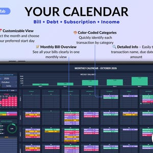 Ultimate Small Business Bundle in dark mode with 4 spreadsheets for Google Sheets and Excel including bookkeeping, inventory tracker, order tracker, pricing calculator, and smart bill calendar. Perfect for small business and handmade sellers to track income, expenses, sales taxes, inventory, customers, product pricing, invoices, profit, and bills in one complete business spreadsheet bundle. Can use for multiple years!