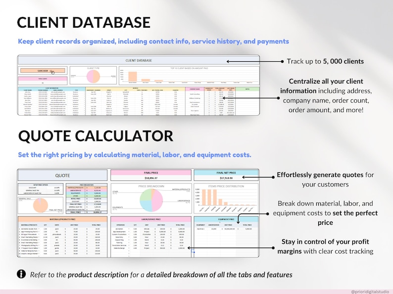 Small Business Spreadsheet Service Business Bookkeeping Tracker for Google Sheets Excel Invoice Tracker Client Tracker Order & Task Tracker