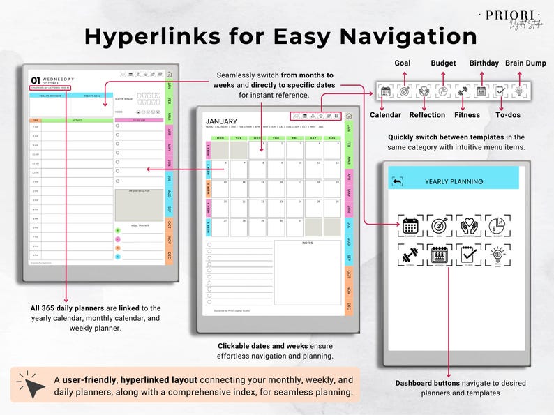 Daily Digital Planner 2026 for Remarkable 2 Template Minimalist ...