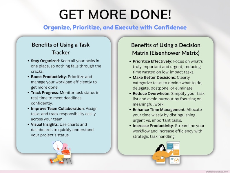 Decision Matrix Task Tracker Google Sheets Excel Spreadsheet Eisenhower Matrix To-Do List Project Planner Work Priority Matrix ADHD Productivity Planner Priority List Daily Tasks Team Planner Task Matrix Project Plan