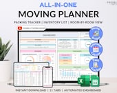 Moving Planner Google Sheets First House Moving Excel Spreadsheet Packing Box Inventory New Apartment Template Task Checklist for Relocation