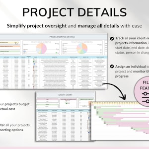 Client Tracker Spreadsheet for Small Business w/ Task Tracker Customer CRM Dashboard Google Sheets Excel Lead Management Invoice Tracker
