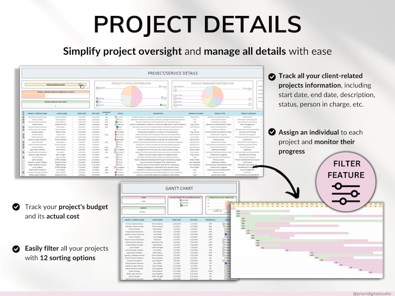 Client Tracker Spreadsheet for Small Business w/ Task Tracker Customer CRM Dashboard Google Sheets Excel Lead Management Invoice Tracker