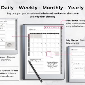 Remarkable Digital Planner 2025 2026 Daily Planner Remarkable 2 ...