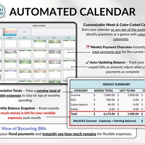 Busy Mom Life Organizer Bundle for Excel and Google Sheets featuring a complete co-parenting tracker, annual budget planner, life planner, meal planner, habit tracker, time blocking, and daily task tracker. Includes calendars, dashboards, custody schedules, expense tracking, savings, debt, goals, and productivity tools for organized family life.