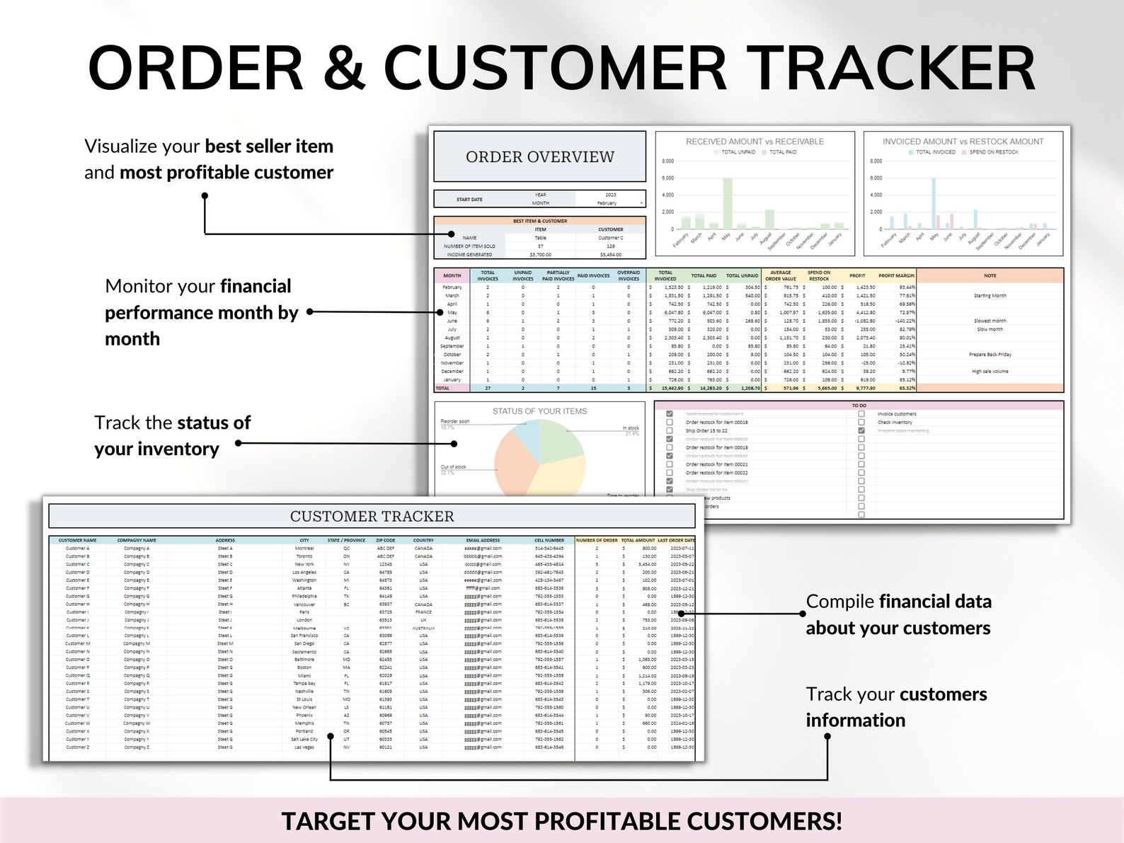 Small Business Spreadsheet Inventory Tracker Order Sales Tracker ...