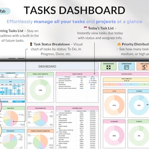 Busy Mom Life Organizer Bundle for Excel and Google Sheets featuring a complete co-parenting tracker, annual budget planner, life planner, meal planner, habit tracker, time blocking, and daily task tracker. Includes calendars, dashboards, custody schedules, expense tracking, savings, debt, goals, and productivity tools for organized family life.