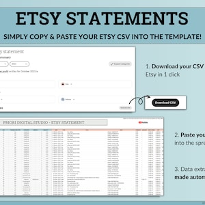 Etsy Bookkeeping Spreadsheet Small Business Bookkeeping Income Expense Profit Tracker Google Sheets Excel Accounting Template Tax Tracker