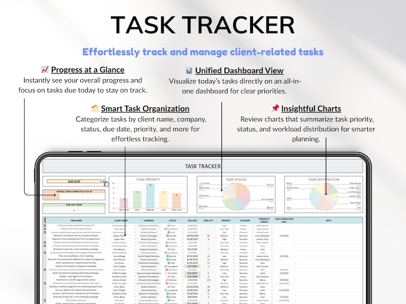 Small business spreadsheet bundle for service business owners available in Excel and Google Sheets. Includes bookkeeping spreadsheet, client tracker, CRM, payroll tracker, invoice tracker, and order tracker to organize finances and customers. Perfect all-in-one toolkit to manage your service business, streamline bookkeeping, and track clients, orders, and payments with ease in one simple system.