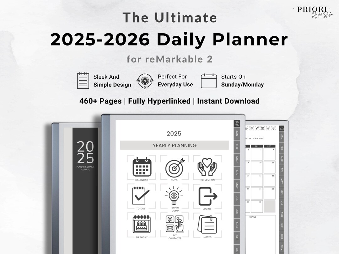 Daily Planner 2026 for Remarkable Daily Journal Remarkable 2 Template ...