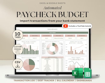 Gehaltsabrechnung Budgetplaner Excel & Google Sheets Vorlage Wöchentliches Gehaltscheck Budget Zweiwöchentlicher Gehaltscheck Tabelle Bill Tracker Benutzerdefinierte Budgetierung