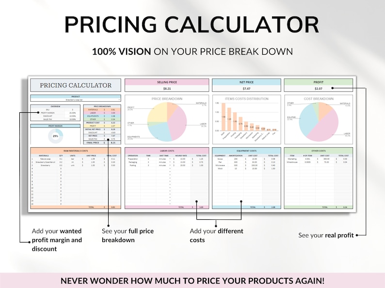 Small Business Spreadsheet Inventory Tracker Order Sales Tracker Product Handmade Pricing Calculator Client Tracker Google Sheets Excel