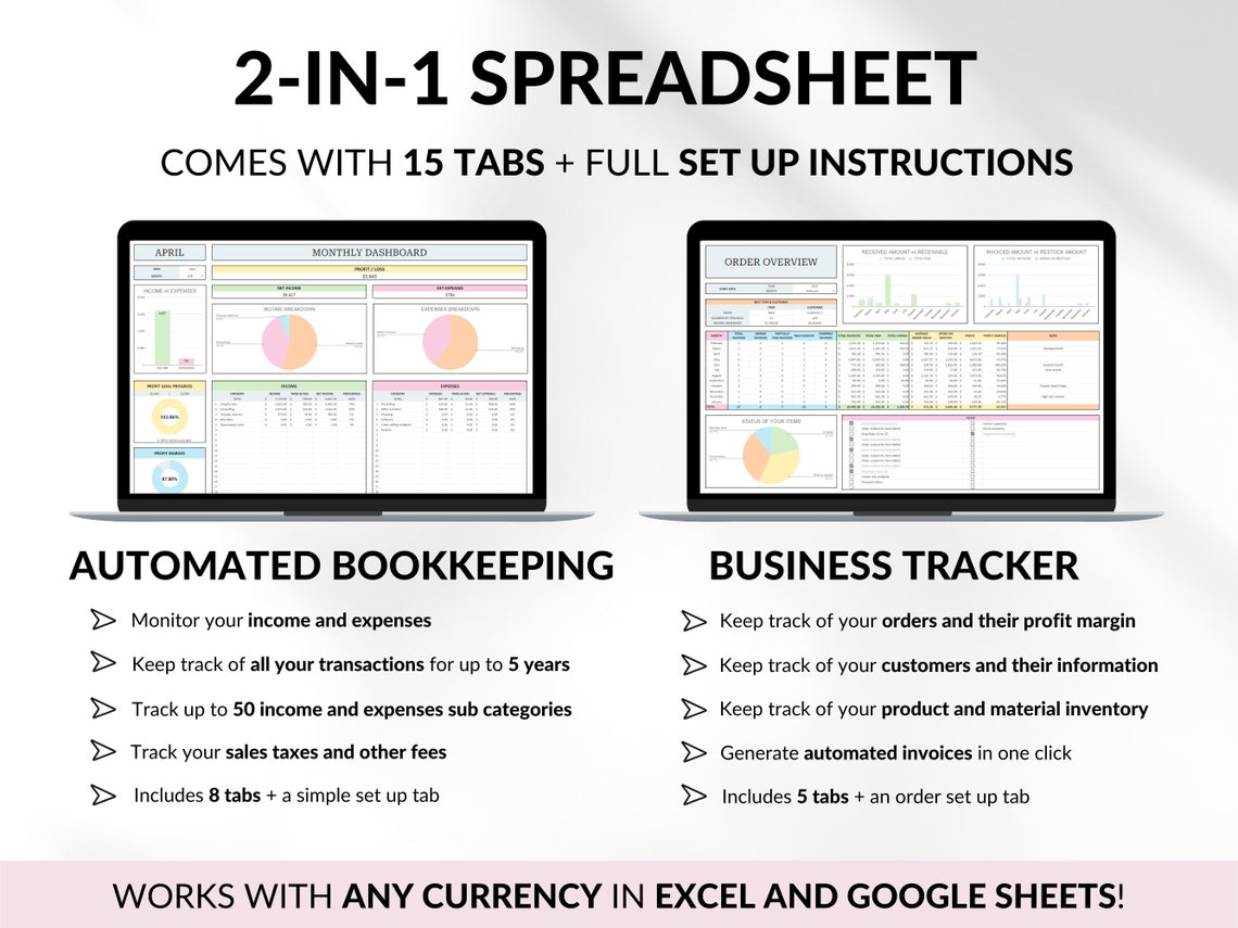 Small Business Tracker Spreadsheet Google Sheets Excel Inventory ...