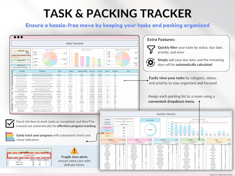 Moving Planner Google Sheets First House Moving Excel Spreadsheet ...