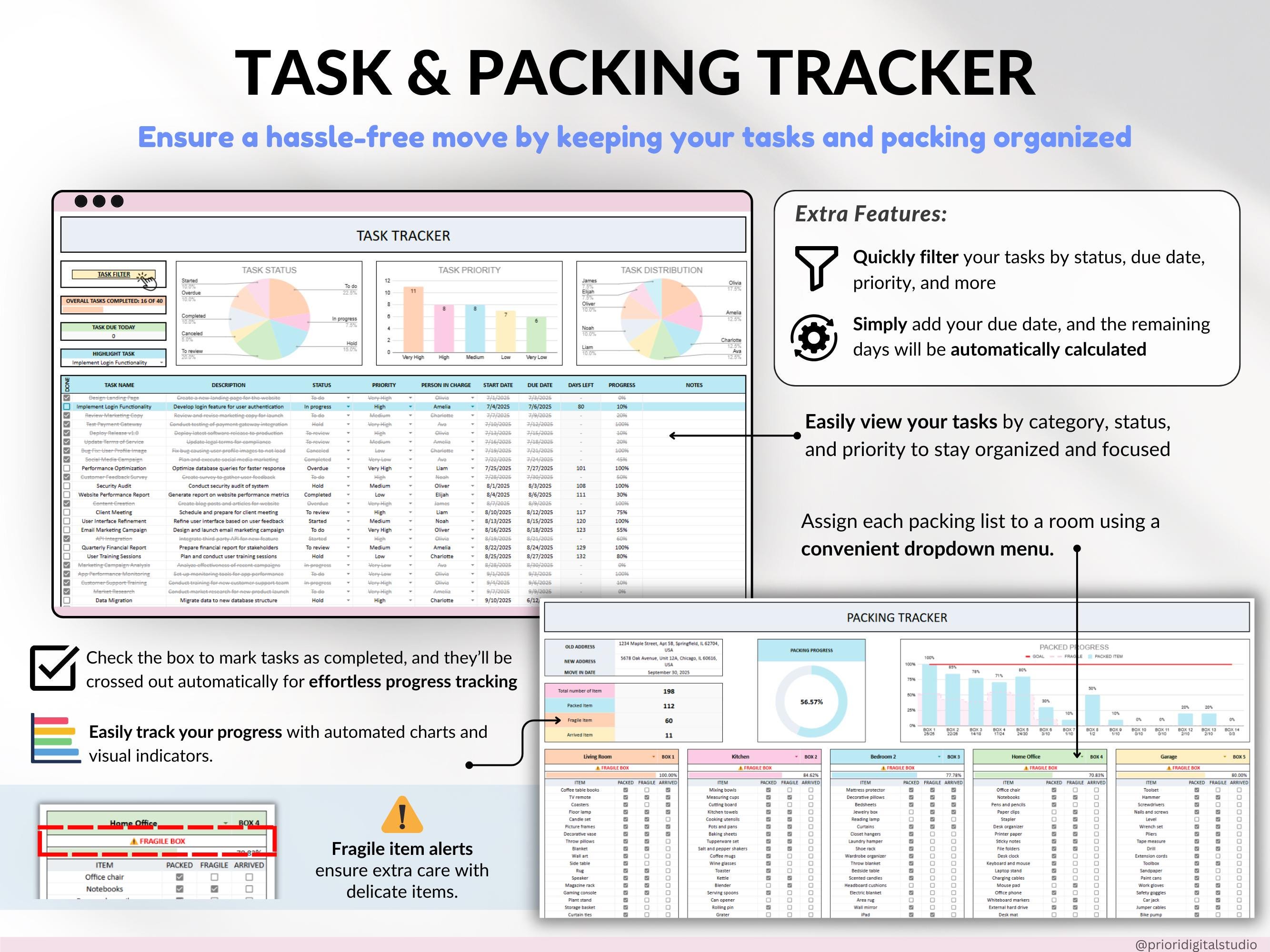 Moving Planner Google Sheets First House Moving Excel Spreadsheet ...