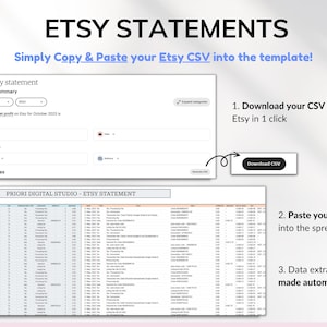 Etsy Seller Bookkeeping Spreadsheet Small Business Planner Income Expense Profit Tracker Google Sheets Excel Accounting Template Tax Tracker
