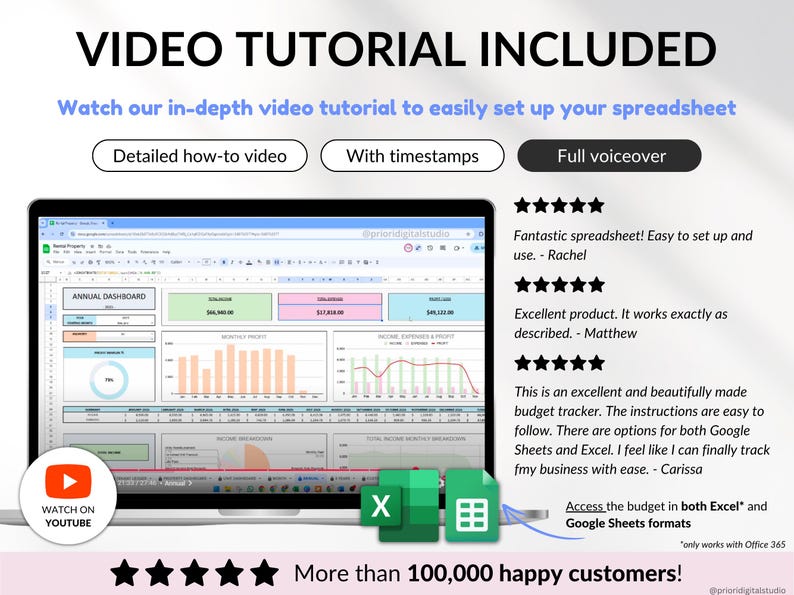 Rental Property Tracker Landlord Spreadsheet Multi Property Income and Expense Excel Google Sheets Rental Bookkeeping Rent Payment Tracker Tenant Ledger Property Management Real Estate Finances