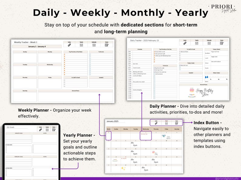 OneNote Planner 2026 2027 Digital OneNote Templates Hyperlinked Planner Daily Weekly Planner Organization Planner Professional OneNote 2026 2027