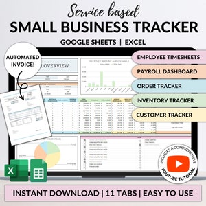 Small Business Tracker Spreadsheet Google Sheets Excel Inventory Template Customer Tracker Employee Schedule Order Tracker Payroll Dashboard
