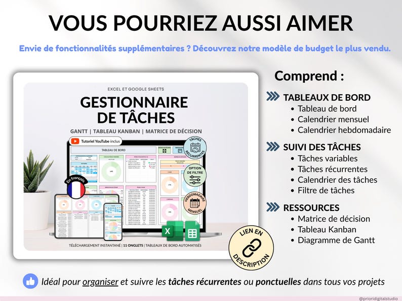 Tableur de comptabilité pour petites entreprises, modèle Excel et Google Sheets pour suivi des revenus, dépenses, profits, taxes et kilométrage. Planificateur financier intelligent, tableau de bord mensuel, trimestriel et annuel, suivi des transactions récurrentes. Idéal pour PME et entrepreneurs, gestion facile et efficace de la comptabilité, suivi des finances, modèle numérique tout-en-un pour petites entreprises et business.