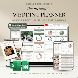 Wedding Planner Spreadsheet Wedding Budget Tracker Wedding Timeline Checklist Guest List Tracker Wedding Itinerary Seating Plan Wedding Gift