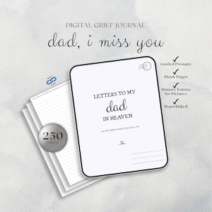 Pérdida de un padre: un diario de duelo digital - Cartas a mi papá en el cielo - Regalo perfecto para conmemorar y recordar - Descarga instantánea