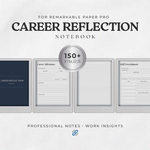Cuaderno de Reflexiones Profesionales para reMarkable Paper Pro: Diario Digital de Carrera y Reflexiones Diarias (Descarga Instantánea)