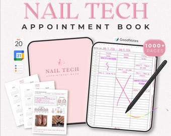 Nail Tech Appointment Book: Includes 2026-2027 Calendar, Client Tracker & Design Record (Instant Download)