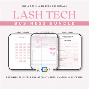 Lash Tech Business Bundle: Client Tracker, Appointment Book & Forms (Instant Download)