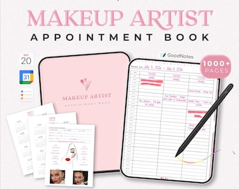 Makeup Artist Appointment Book: Includes 2026-2027 Calendar, Client Tracker & Service Record (Instant Download)