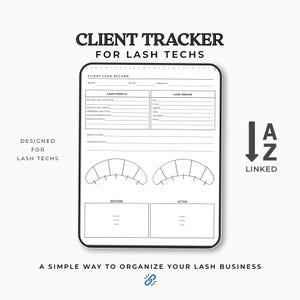 Lash Tech Client Tracker: A-Z Index with Client Profiles and Record Pages