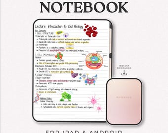 Blush Pink digitaal notitieboek: gelinieerde pagina's met tabbladen met hyperlinks (directe download)
