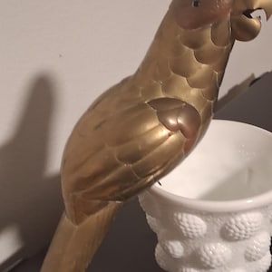 Vintage Handgemachtes Sergio Bustamante? Mixed Metal 45 cm Papagei Kunstskulptur Kupfer / Messing / Aluminium keine Stange / einige Dellen