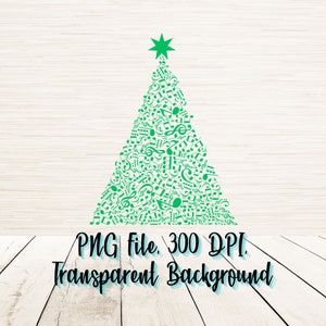 Christmas Music Note PNG | Digital Download | Musician Png | Choir Sublimation | Musical Instrument | Let the music play | Vintage Clipart