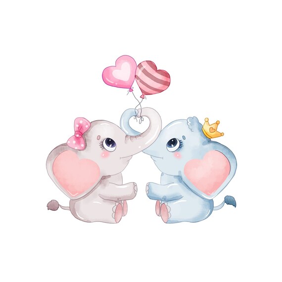 Cute Elephants Pink Balloons Love Baby T-Shirt Cute Elephants Pink Balloons Love Baby T-Shirt