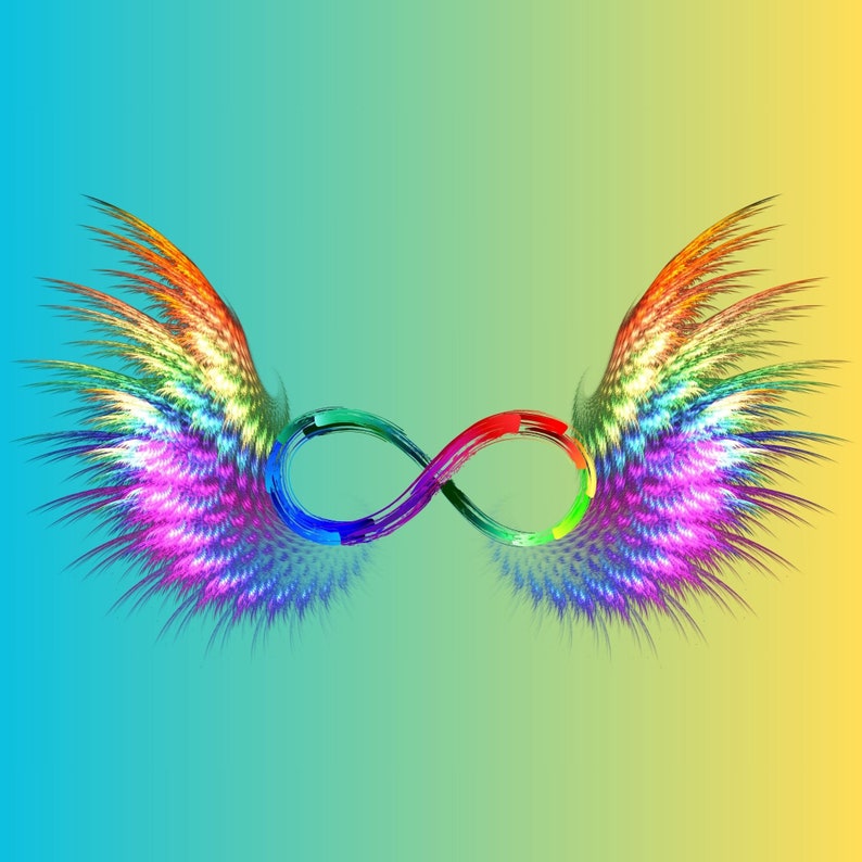 Colorful Infinity Symbol With Tie Dye Angel Wings Png File, Digital ...