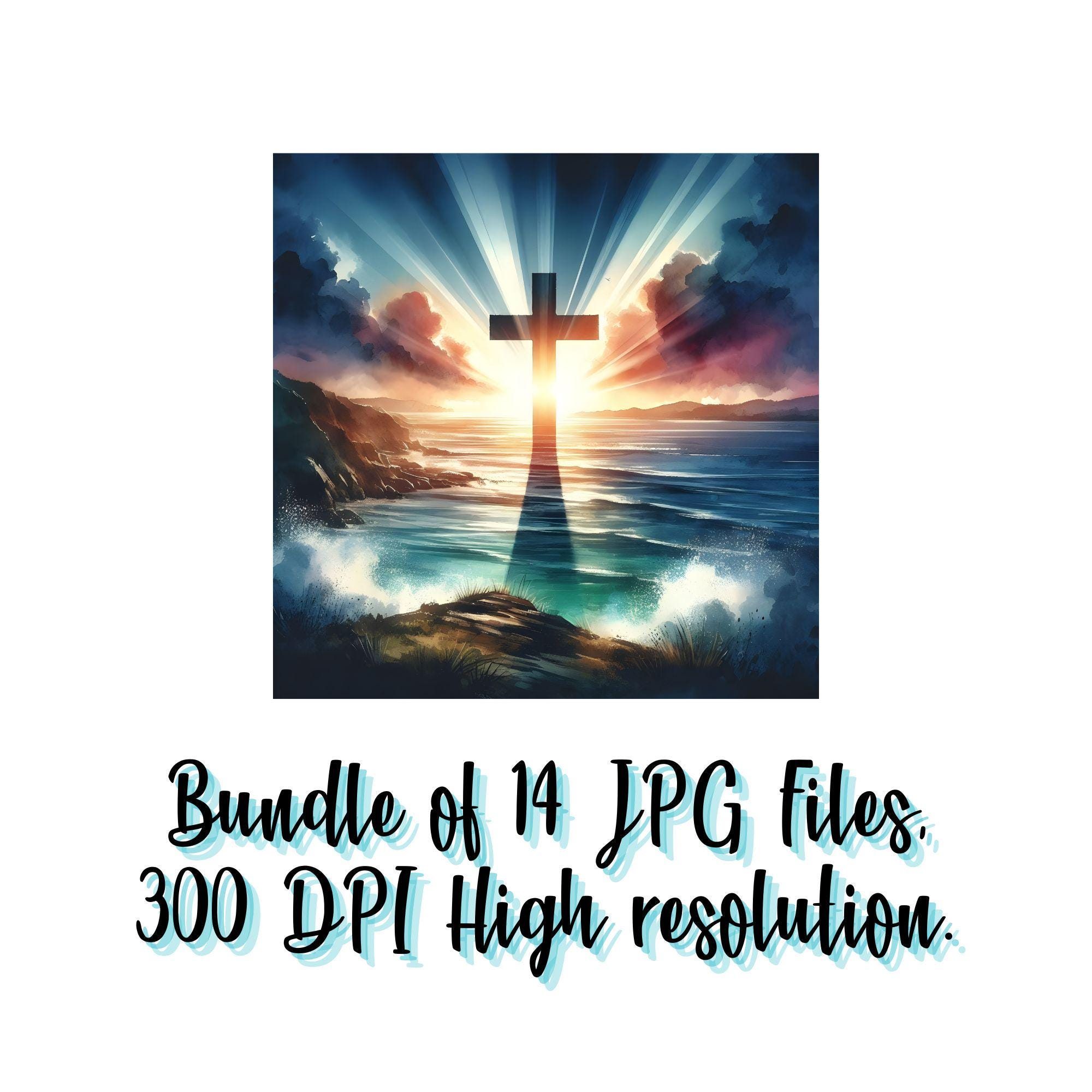 14 Holy Cross Clipart JPG File, Religious Paper Craft, Tshirt