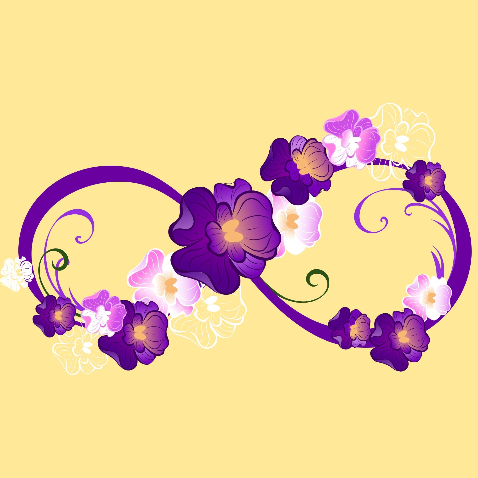 Colorful Infinity Symbol With Flowers Png File | Digital Download | Pod ...