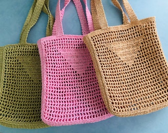 Raffia Tote bag Personalized Hobo bag Bridesmaid bag Beach basket bag Summer Straw bag Canvas handbag Eco friendly Shoulder bag