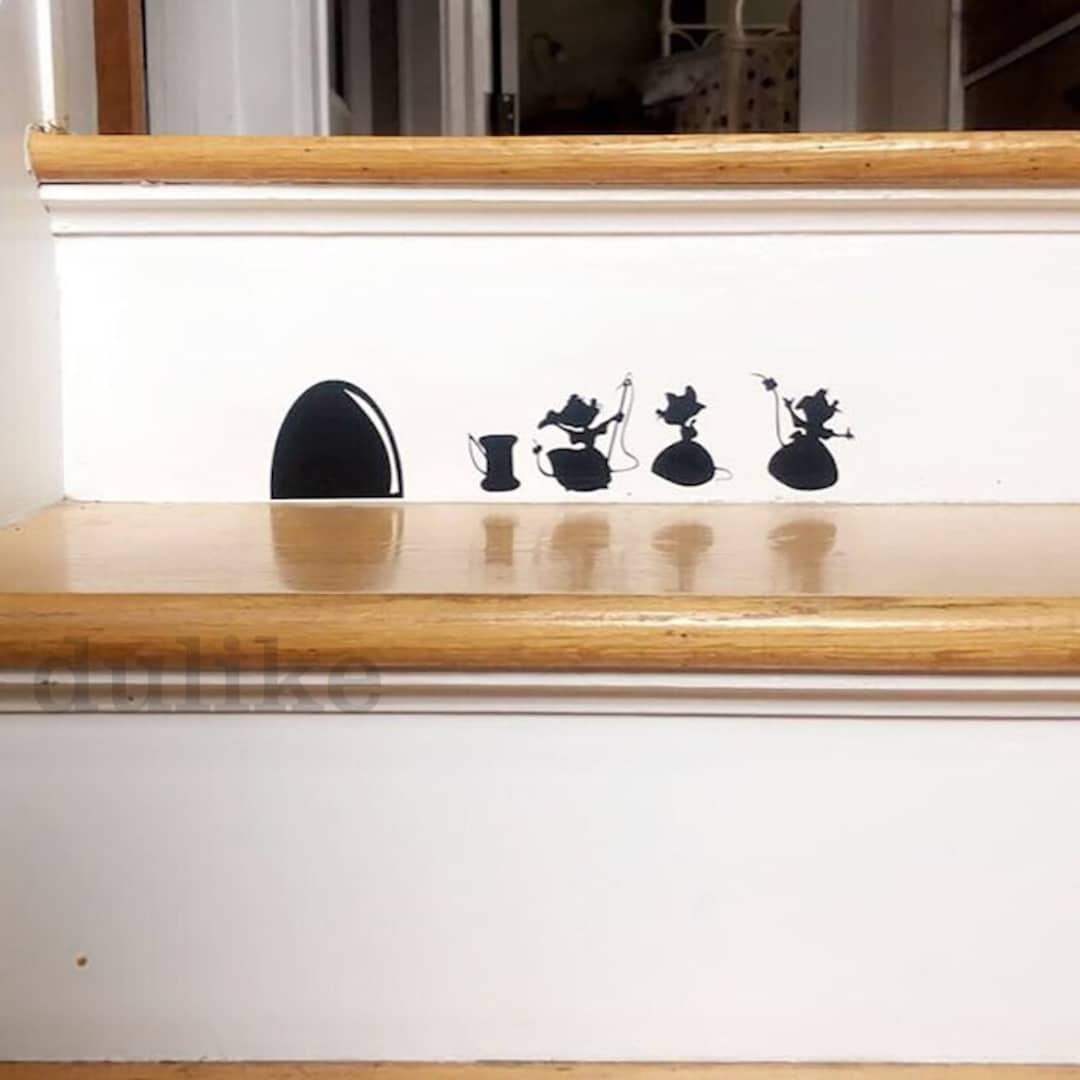 Cinderella Sewing Mice Wall Decal Cartoon Lover Gift Etsy