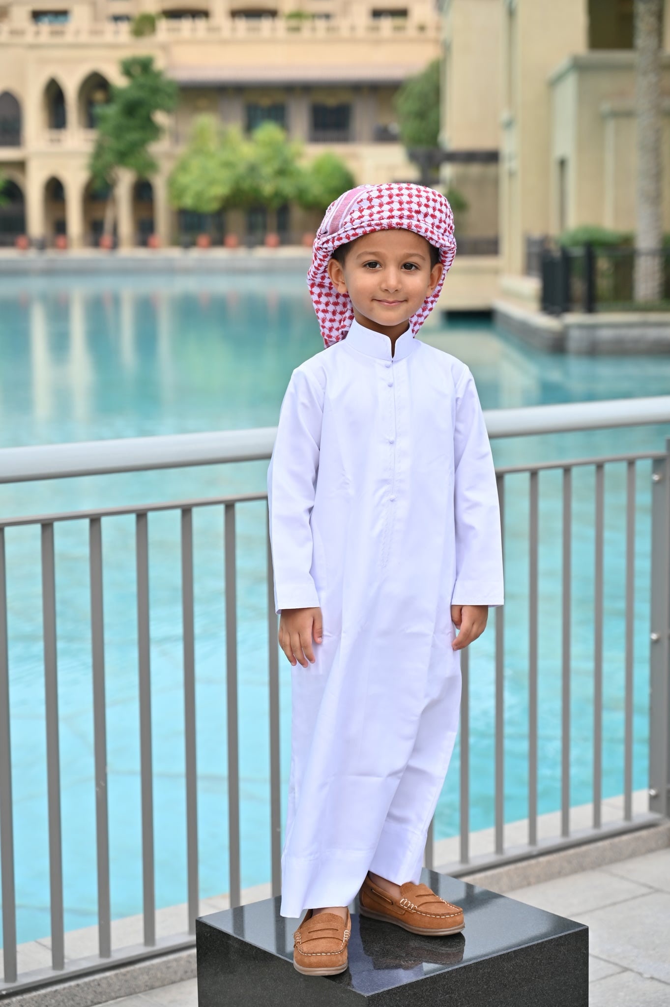 Créme Saudi Thobe voor Jongens van Daffah - Aboe Safiya