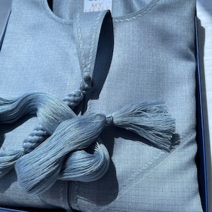 Artic Blue Emirati Boys Wool Mix Thobes Jubbah Jubba Thawb Kandora Dishdasha Jalabiya Kaftan Qamis Mens Islamic Clothing