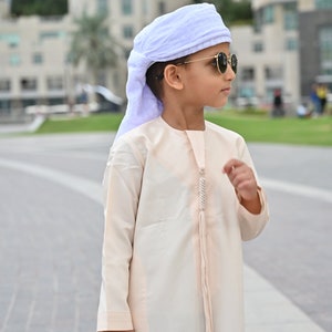 Beige Emirati Baby Jubba Thobes Jubbah Jubba Thawb Kandora Dishdasha Jalabiya Kaftan Qamis Mens Islamic Clothing
